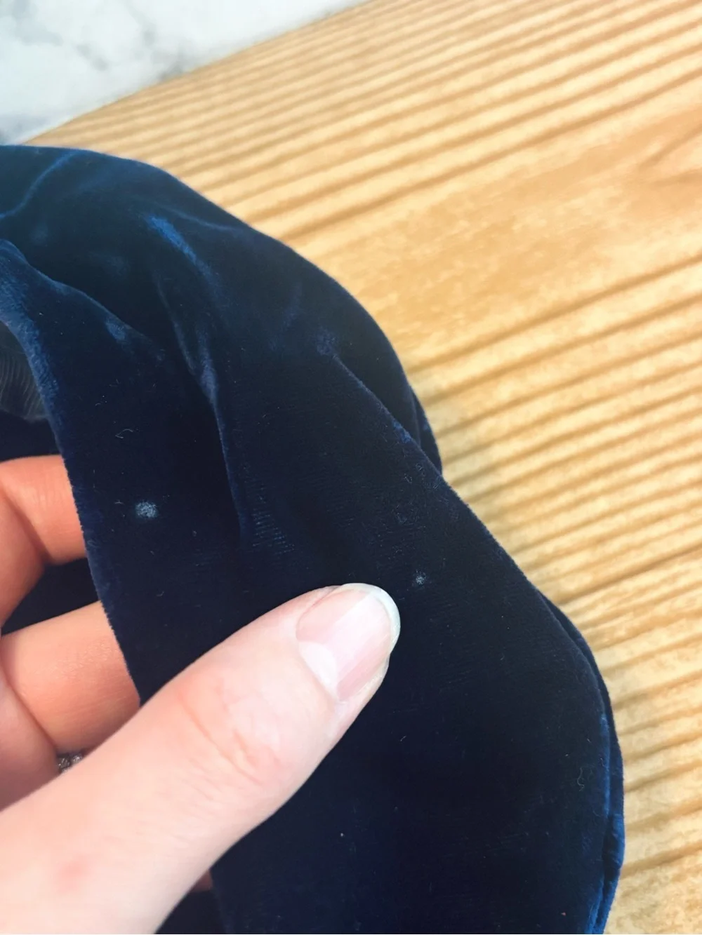 Vintage Navy Blue Velvet Beret Hat Union Made in the USA